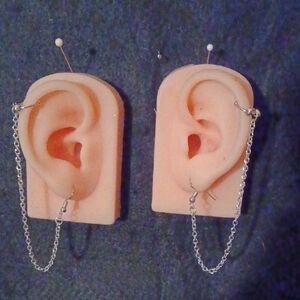 Unique Ear Model Earrings with Chain
